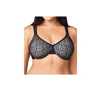 Olga Women's Sheer Leaves Minimizer Bra, Rich Black/Gray Contrast, 40D