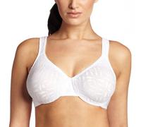 Olga Women's Sheer Leaves Minimizer Bra - White - 36DD