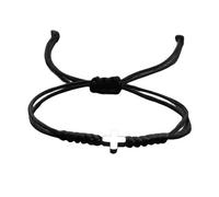 OLGER Braided Rope Bracelet,Silvery Cross Braided Bracelet Lucky Black Rope String Wristband For Men Women Couple Wish Good Luck Prayer Amulet Bangles Jewelry