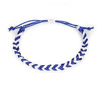 OLGER String Bracelets,Simple Wax Line Braid Rope Bracelet Handmade Royal Blue White Rope Bracelet Colorful Lucky String Bracelets For Women Men Jewelry Gift