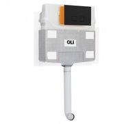 OLI 120 Plus Mechanical Mid Height Concealed Cistern and Basal Soft Touch Dual Flush Plate with Square Push Buttons | Black | ABS | 500mm x 425mm x 126mm