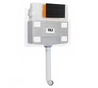 OLI 120 Plus Mechanical Mid Height Concealed Cistern and Slim Dual Flush Plate with Rectangular Push Buttons | Matt Black | ABS | 500mm x 435mm x 126mm