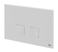 OLI Basal Flush Plate with Square Push Buttons | White | Plastic | 230mm