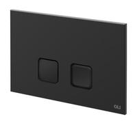 OLI Basal Soft Touch Flush Plate with Square Push Buttons | Black | Plastic | 230mm