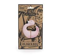Oli & Carol - Natural Rubber Baby Teether, Sky The Flamingo, 8 cm