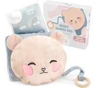 Oli-Melo Baby Colic & Gas Relief Heating Tummy Wrap : UKCA Natural Clay Pack for Gassy Belly, Reflux - Wooden Teether Included, Soft Plush Swaddle Band - Premium Belt Pad for Babies, Infant & Newborn