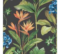 Oliana Floral Wallpaper Belgravia Charcoal One Size