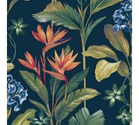 Oliana Floral Wallpaper Belgravia Navy One Size