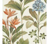 Oliana Floral Wallpaper Green / Blue Belgravia 8496