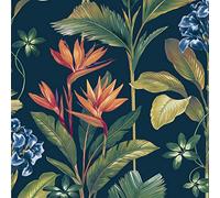 Oliana Floral Wallpaper Navy Belgravia 8487