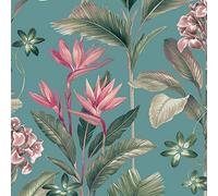 Oliana Floral Wallpaper Soft Teal Belgravia 8486