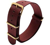 OliBoPo Nato Style Waterproof Ballistic Nylon Watch Strap Watch Bands Bracelet (20mm, Wine Red)