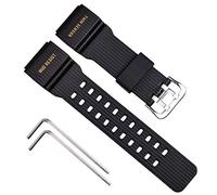 OliBoPo Natural Resin Replacement Watch Strap for Casio Mens G-Shock Master of G Mudmaster Twin Sensor Sports Watch GG-1000/GWG-100/GSG-100 (Black)