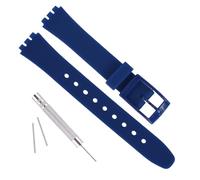 OliBoPo Replacement 12mm Waterproof Silicone Rubber Watch Strap Watch Band for Swatch (Dark Blue)