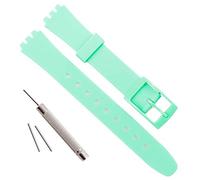 OliBoPo Replacement 12mm Waterproof Silicone Rubber Watch Strap Watch Band for Swatch (Mint Green)
