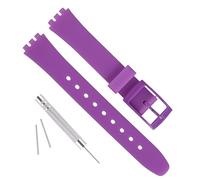 OliBoPo Replacement 12mm Waterproof Silicone Rubber Watch Strap Watch Band for Swatch (Purple)