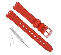 OliBoPo Replacement 12mm Waterproof Silicone Rubber Watch Strap Watch Band for Swatch (Red)