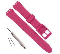OliBoPo Replacement 12mm Waterproof Silicone Rubber Watch Strap Watch Band for Swatch (Rose)