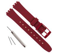 OliBoPo Replacement 12mm Waterproof Silicone Rubber Watch Strap Watch Band for Swatch (Wine Red)