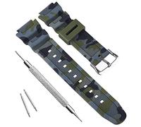OliBoPo Waterproof Natural Resin Replacement Watch Band for Casio AQ- S800W SGW-300H MRW-200H AE-1200 W-800H W-735H (Camouflage ArmyGreen) LE