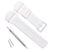 OliBoPo Waterproof Natural Resin Replacement Watch Band for Casio SGW-300H AE-1200 W-800H AQ- S800W AQ-S810W, White, Simple