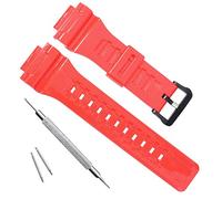 OliBoPo Waterproof Natural Resin Replacement Watch Band for Casio SGW-300H MRW-200H AE-1200 W-800H W-735H AQ- S800W AQ- S810W (Red)