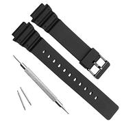 OliBoPo Waterproof Natural Resin Replacement Watch Band for Women's Casio MRW-200H (Black)