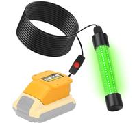 OLIBUY Underwater Green Fishing Light Compatible with De-Walt 20V Battery, LED Green Light for Fishing, 13W 1300 Lumens IP68 Rated Submersible Light Attractants for Docks, Boats, Kayaks (No Battery)
