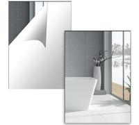 Olicky 2 Pcs Self Adhesive Mirrors Sheets, A4 Acrylic Mirror Tiles 2mm Thick Acrylic Wall Adhesive Mirrors for Bathroom, Bedroom, Home Decoration
