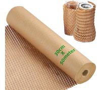 Olicky Honeycomb Paper Packaging Roll - 50M x 30cm Packing Paper Cushioning Wrap for Shipping, Moving, and Breakables - Bubble Wrap Alternative