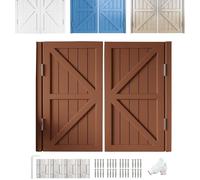 Olid Wood Half Swinging Doors, 27-60in W x 36in H | Bi-Directal Cafe & Kitchen Doors, Auto-Return, Pet-Friendly Design (Brown, 42"x36")