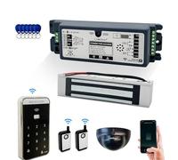Olide 2.4GHz WiFi Access Control 380lb Holding Force Electric Magnetic Door Lock System Kit with Remote and App Control, paired with password access keypad and tags