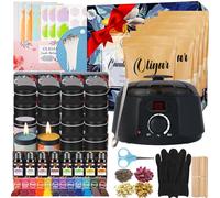 Oligar Complete Candle Making Kit, DIY Candle Making Supplies for Adults,Beginners, Including Bees Wax, Candle Wicks, Dyes, Melting Pot, Rich Scents, Spoon, Candle Jars, Rubber Pads, Decorative Label