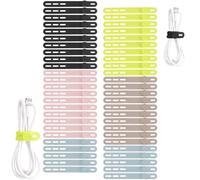 Oligei 50 Pcs Silicone Cable Ties, Cord Ties Cord Wrap, Cable Ties Reusable, High Elasticity Cord Wraps for Electrical Cords, Cord Organizer for Earphone, Phone Charger