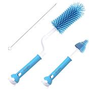 Oligey 360°Rotating Upgrade Silicone Brush for Baby Bottle and Nipple with Straw Cleaner,New Generational Silica Scrubber Kit for Infant Bottle,Teat and Straw,Easy Cleanup (Blue)