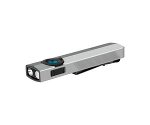 OLIGHT ArkPro 1,500 Lumens Flat Torch with Pure Flood, Spotlight, UV and Green Light, Rechargeable with Dual Charging Options for Outdoors, Detection, Pointing (Silver Graphite, CW)