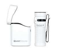 OLIGHT Baton 4 Kit Mini Rechargeable LED Flashlight Power 1300LM 170M IPX8 Waterproof Flashlight for Camping, Hiking and Household (White)