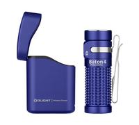 OLIGHT Baton4 Kit 1,300 Lumens LED Magnetic Charging Rechargeable Torch with Type-C Charging Case and Smart Indicator EDC Pocket Flashlight for Outdoors, Indoors and Searching(Regal Blue)