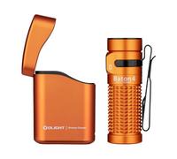 OLIGHT Baton4 Kit 1,300 Lumens LED Magnetic Charging Rechargeable Torch with Type-C Charging Case and Smart Indicator EDC Pocket Flashlight for Outdoors, Indoors and Searching(Orange)