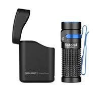 OLIGHT Baton4 Kit 1,300 Lumens LED Magnetic Charging Rechargeable Torch with Type-C Charging Case and Smart Indicator EDC Pocket Flashlight for Outdoors, Indoors and Searching(Black)