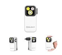 OLIGHT Oclip Pro 500 Lumens 3 Light Sources Clip on Torch, USB-C Rechargeable EDC Lamp with Magnetic Base, Compact LED Flashlight for Working, Cycling, Running, and Safety Warning (White)