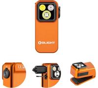 OLIGHT Oclip Pro 500 Lumens 3 Light Sources Clip on Torch, USB-C Rechargeable EDC Lamp with Magnetic Base, Compact LED Flashlight for Working, Cycling, Running, and Safety Warning (Orange)