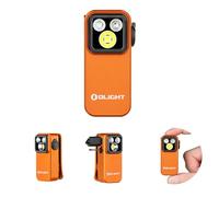 OLIGHT Oclip Pro S 600 Lumens 5 Light Sources Clip on Torch, Rechargeable UV Light with Magnetic Base, Mini LED RGB Flashlight for Indoor Use, Hiking, Cycling, Running, and Safety Warning (Orange)