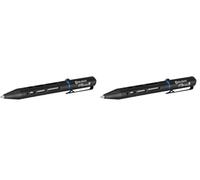 OLIGHT O'Pen Mini 2 Ballpoint Pen, Switch between Replaceable Black Ink and Alloy-Enhanced Pencil by Reverse S-Shaped Bolt-Action for Everyday Carry, Office Use, Outdoor Work(Black) (Pack of 2)