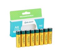OLIGHT Ostation B pro AA Rechargeable Batteries with High Capacity 2100mAh, Cycle Life 300+ Times, Low Self-Discharge, for Everyday Devices, Eco-Friendly (NiMH, 8-Pack)