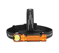 OLIGHT Perun 3 Head Torch Rechargeable, 3000 Lumen with White and Red Light | LED Bright Headlamp with Headband, Waterproof, 90° Adjustable for Camping, Working, Hiking, Running, Repairs (Orange)