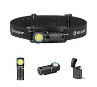 OLIGHT Perun 3 Mini Premium Edition Head Torch Rechargeable 1250 Lumens | with USB-C Charging Case, 140° Adjustable, LED with Red Light, IPX8 Waterproof, for Working,Camping,Running,Hiking (Black)
