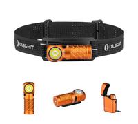 OLIGHT Perun 3 Mini Premium Edition Headlamp 1250 Lumens LED Head Torch, with USB-C Charging Case, Rechargeable Headlight with Red Light, Ideal for Work, Household, Outdoors (Orange, CW)
