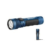 OLIGHT Seeker 4 Pro LED Torch with Holster, 4600 Lumens, 260 Metres, USB-C Rechargeable Lamp, 15 Days Battery Life, Portable Handheld Lamp for Everyday Use, Outdoor (Blue Cool White)