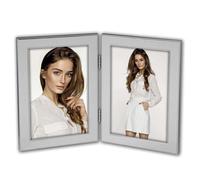 Olimpia Metal 6x4 Double Photo Frame - Silver